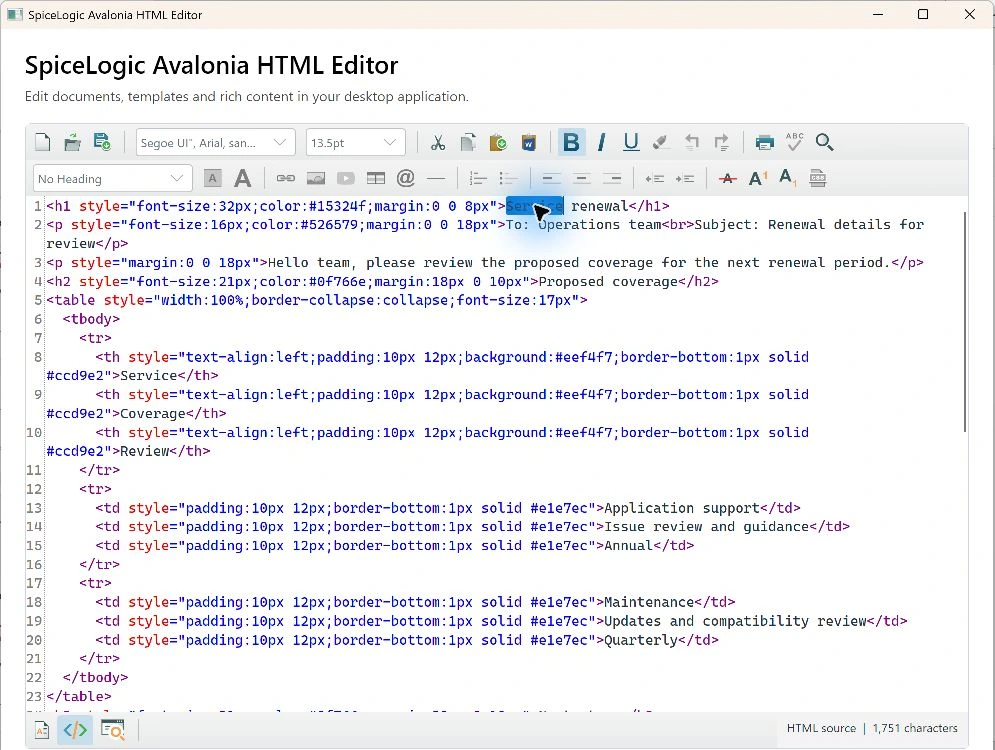 Actual Avalonia Source editor with syntax colors and formatted HTML.