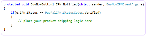 Fraud-detection step 1 in C#: verify the receiver_email returned in IPN matches your real merchant account email before treating the payment as legitimate.