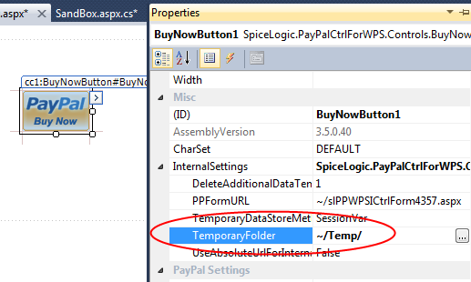 web.config appSettings entry pointing the IPN Handler Component's temp folder at a writable directory so it can persist its per-request scratch files.