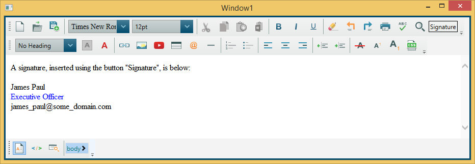 Additional button Signature