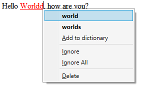 Inline spell checker