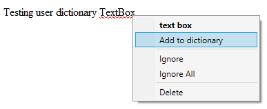 User dictionary inline