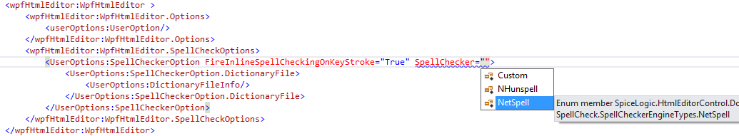 Spell checker setting