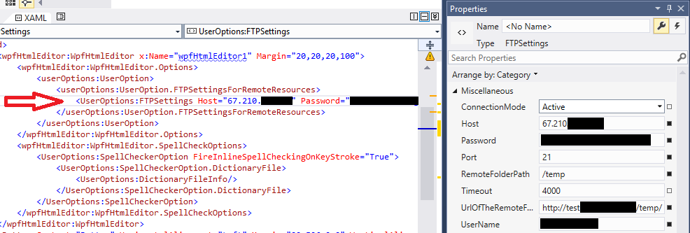Ftp settings Ftp settings