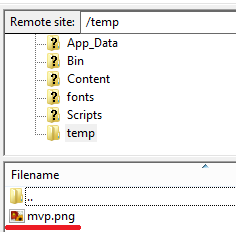 Uploaded image on FTP server Uploaded image on FTP server