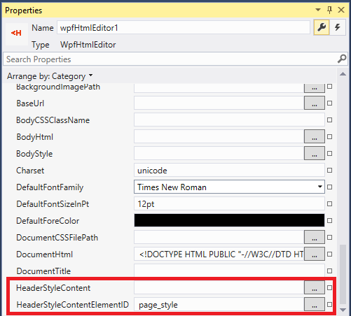 HeaderStyleContent properties