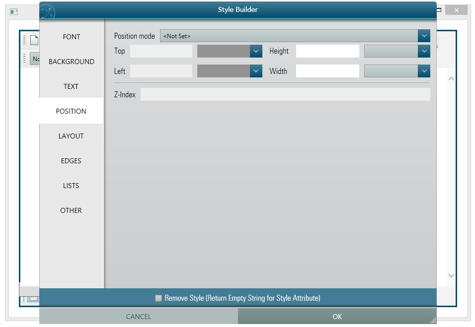 StyleBuilder Position