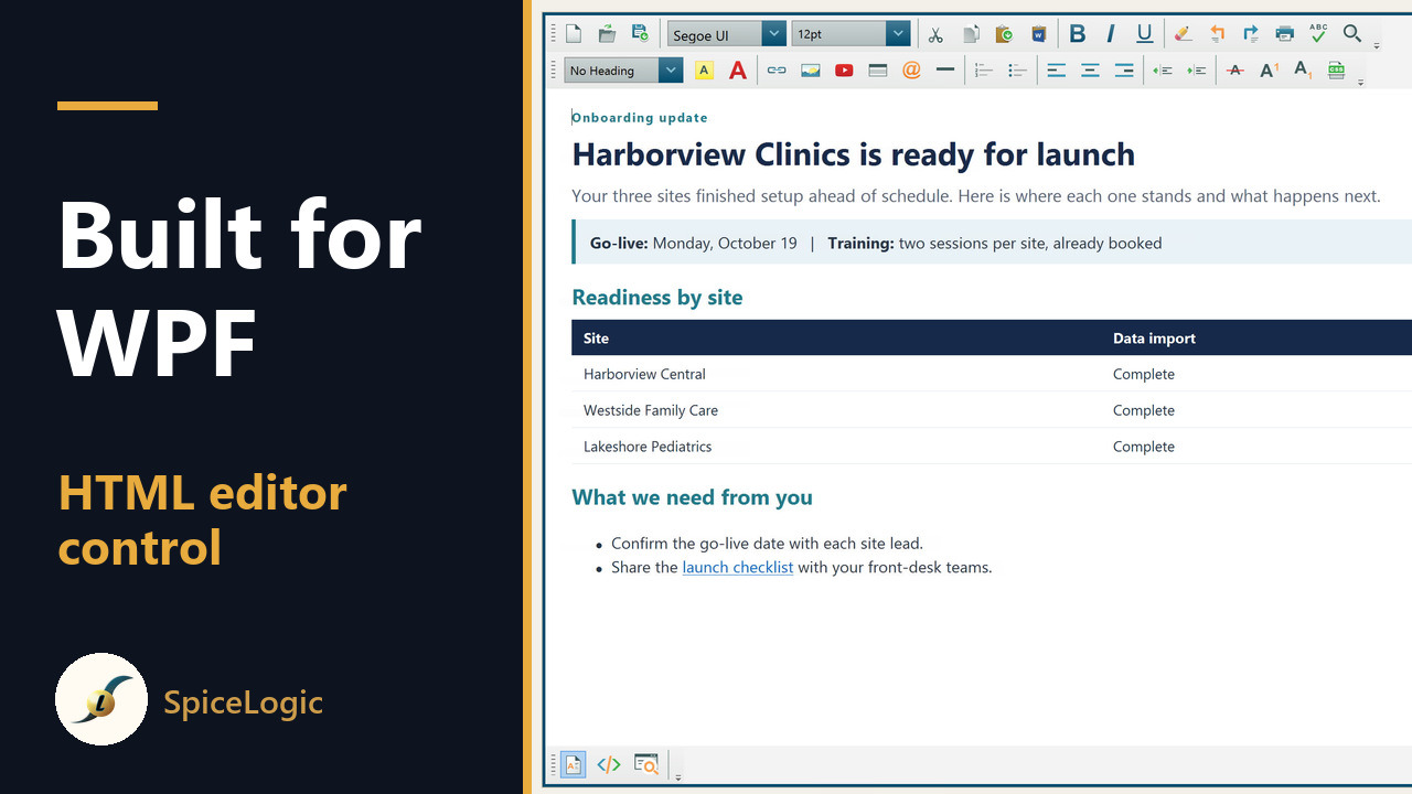 WPF HTML Editor Control video demonstration